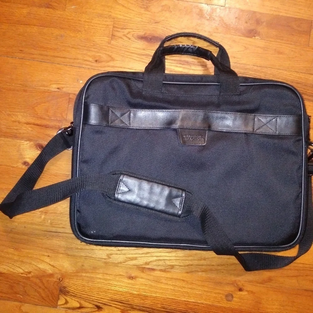 Kenneth Cole Reaction Laptop bag EZ Scan vegan leather and canvas 17